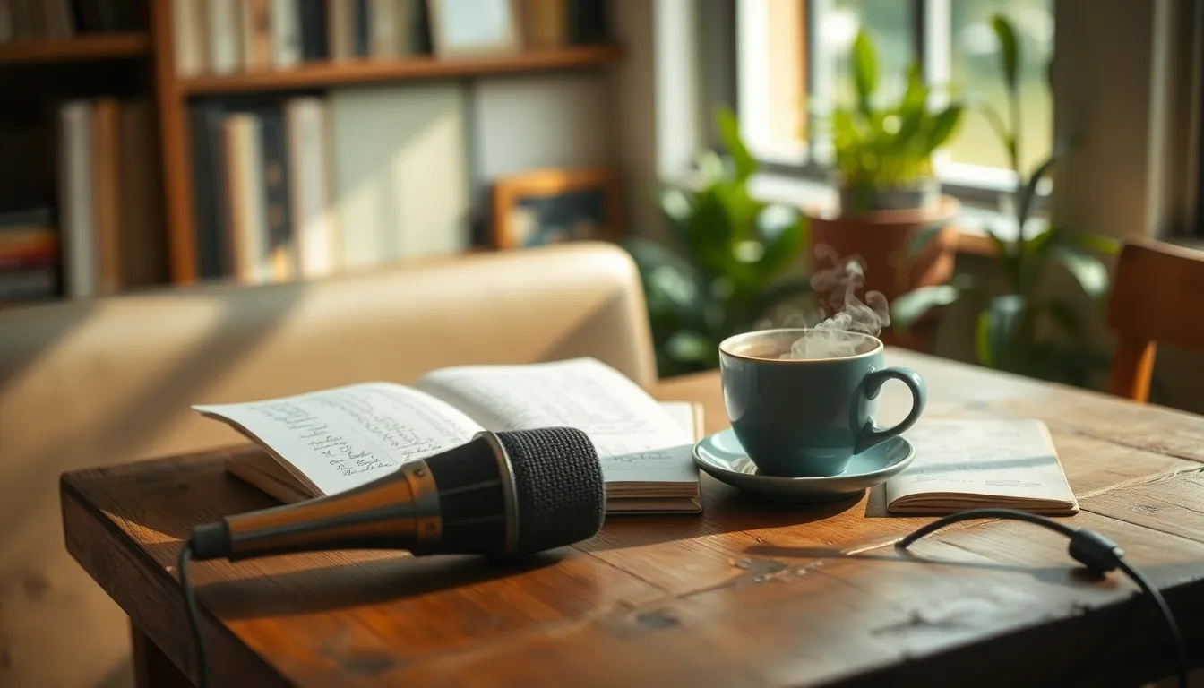 카페에서 AI 음성 인식으로 작업하는 모습