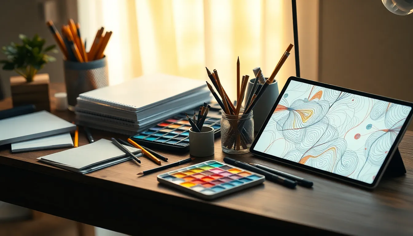 2025년 AI 아트 트렌드를 보여주는 추상적인 디지털 아트, 다양한 색상과 형태로 이루어져 있습니다.