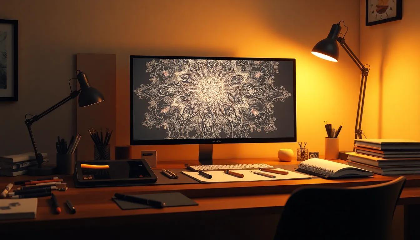 AI Art landscape with digital elements and vibrant colors