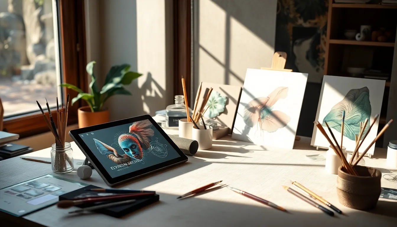 AI가 생성한 미래 지향적인 예술 작품 이미지